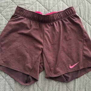 Nike Womens Athletic shorts, XS, Maroon and Pink